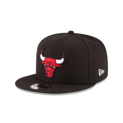 Black Chicago Bulls Hat - New Era NBA 9FIFTY Snapback Caps USA0417536